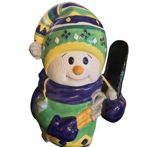 SNOWMAN Ceramic COOKIE JAR